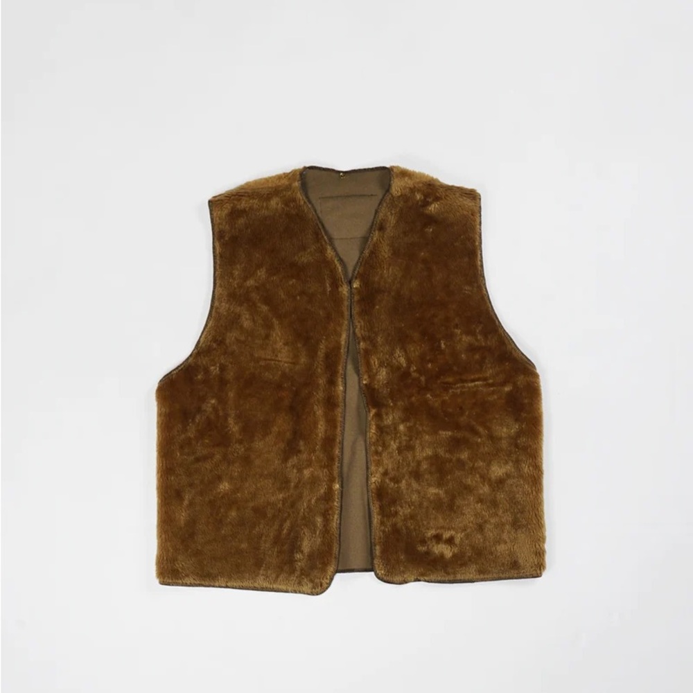 Barbour-Faux Fur Vest Reversible